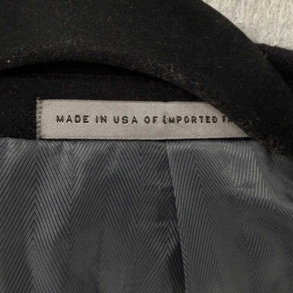 John W. Nordstrom 100% Cashmere Blazer Mens 46L Black Flannel Suit Jacket Luxury